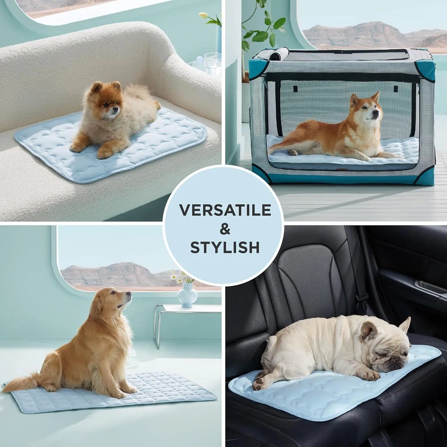 1PC Cooling Pet Mat for Dogs & Cats, Cool Touch Self-Cooling Pad, Portable, Non-Slip & Washable Summer Bed (Q-Max >0.5), Comfortable & Durable