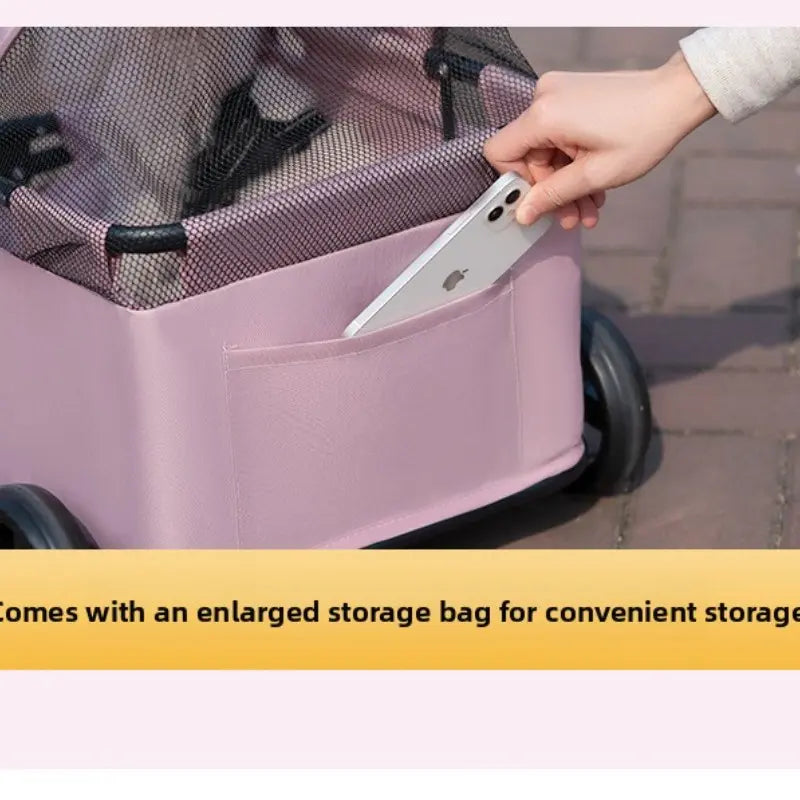 Small Pet Stroller for Dogs Cats Kitten Teddy Kitty, Lightweight Foldable Portable Outdoor Pet Carrier, Easy-To-Carry Small Animal Push Cart