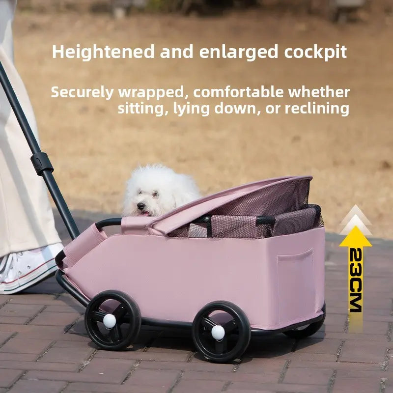 Small Pet Stroller for Dogs Cats Kitten Teddy Kitty, Lightweight Foldable Portable Outdoor Pet Carrier, Easy-To-Carry Small Animal Push Cart